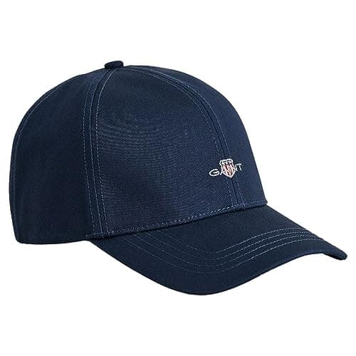 Image of GANT Unisex High Cotton Twill Cap, Navy, One Size