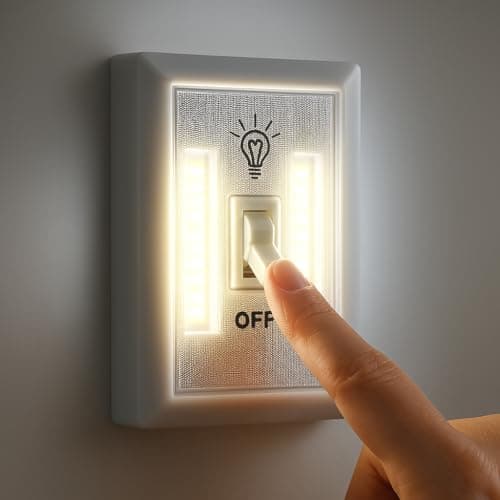 Image of Ultra Bright Battery Powered COB Night Light | Manual Switch | Stick in Any Location | No Cables Required | Closet Cupboard Shelf Garage Stairs | Power Cut Backup Lamp | Stick to Any Surface or Wall
