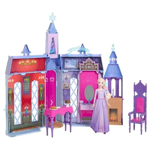 Image of Disney Frozen Arendelle Doll-House Castle (2+ ft) with Elsa Fashion Doll, 4 Play Areas, and 15 Furniture and Accessory Pieces from Disney’s Frozen 2, HLW61