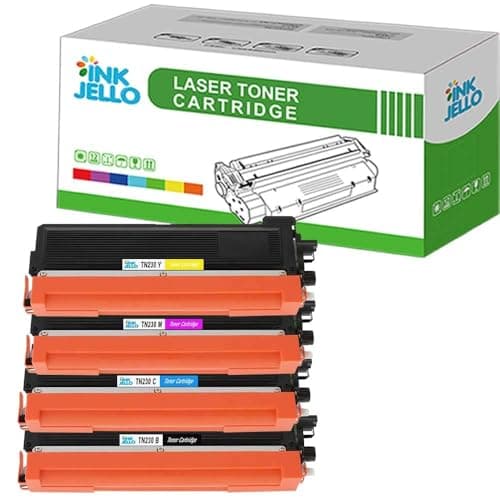 Image of InkJello Compatible Toner Cartridge Replacement for Brother DCP-9010CN HL-3040CN HL-3070CW MFC-9120CN MFC-9320CW TN230BK TN230C TN230M TN230Y (Black/Cyan/Magenta/Yellow, 4-Pack)