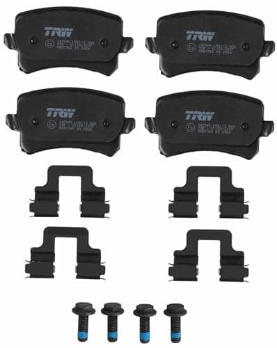 Image of TRW GDB1763 Brake Pad Set of 4 for Volkswagen Tiguan (5N_) 2007-2018 Rear Axle and other vehicles