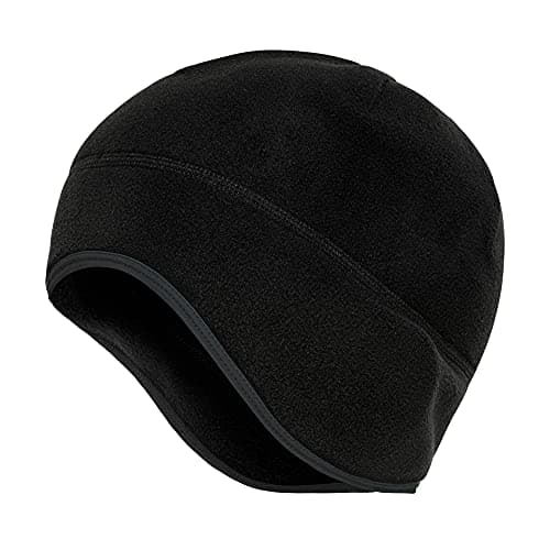 Image of Arcweg Winter Thermal Skull Cap Cycling Running Beanie Hats Under Helmets Windproof Fleece Cycle Hats Cover Ears for Adults Men Women Outdoor Sports Riding Skiing Climbing Black Grey