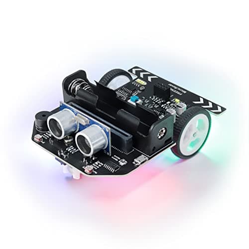 Image of Freenove Micro:Rover Kit for BBC micro:bit (Not Included, Works with V1 & V2), Obstacle Avoidance, Light-tracing, Line-tracking, Remote Control, Playing Melody, Colorful lights, Blocks and Python Code