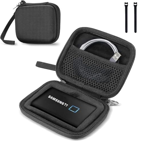 Image of ProCase Carrying Case for Samsung T7 Touch Portable SSD, Shockproof Hard Shell Travel Storage Organiser, for Samsung T7 Portable External Solid State Drives (500GB 1TB 2TB) – Black