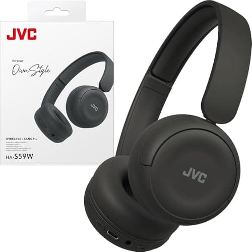 Image of JVC Wireless Headphones with 50H Battery Life, Soft Cushions, Foldable Design, Bluetooth 5.3, Multipoint Connection, App EQ, Built-in Mic – Matte Black - HAS59WB