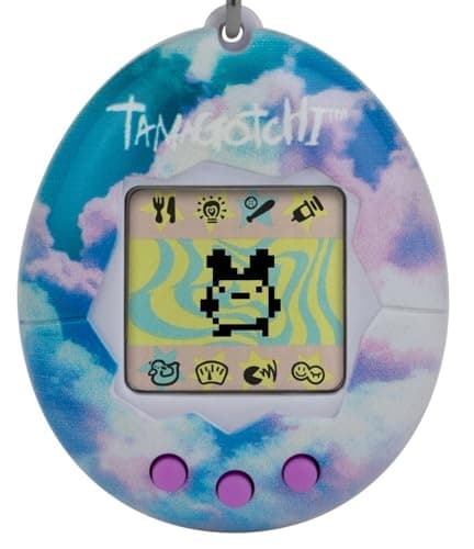 Image of Bandai Tamagotchi Original Sky Shell | Tamagotchi Original Cyber Pet 90s Adults and Kids Toy with Chain | Retro Virtual Pets are Great Boys and Girls Toys or Gifts for Ages 8+