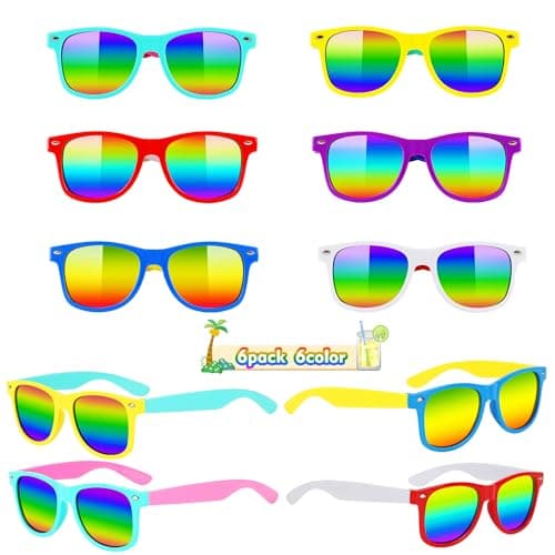 Image of DIYASY 6 Pack Kids Sunglasses Bulk, Kids Sunglasses Party Favors Boys and Girls Sunglasses with UV400 Protection, Great for Beach, Pool Party Favors, Birthday Graduation Party Supplies (6)