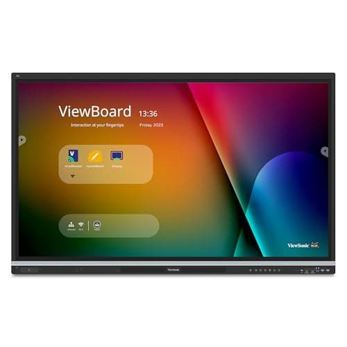 Image of ViewSonic IFP5551 55 Inch 4K ViewBoard Interactive Smart Board with Integrated Education Software, Android 14, Google EDLA, 50-Point Touch, Built-in Microphone, HDMI, VGA, USB Hub, and USB C Inputs