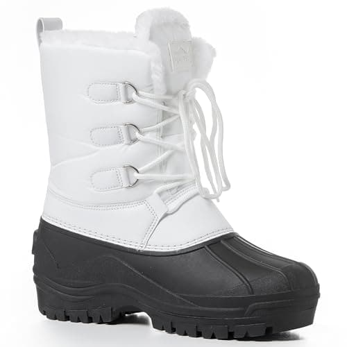 Image of Polar Mens Muck Lace Up Short Nylon Winter Snow Rain Lace Up Waterproof Duck Boots - UK 8/EU 42