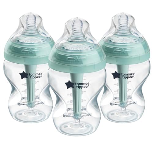 Image of Tommee Tippee Advanced Anti-Colic Baby Bottles for 0m+, Pack of 3 260ml Baby Bottles, with Slow Flow Breast-Like Teat for a Natural Latch, Self-Sterilising and BPA Free, Baby Feeding Essentials