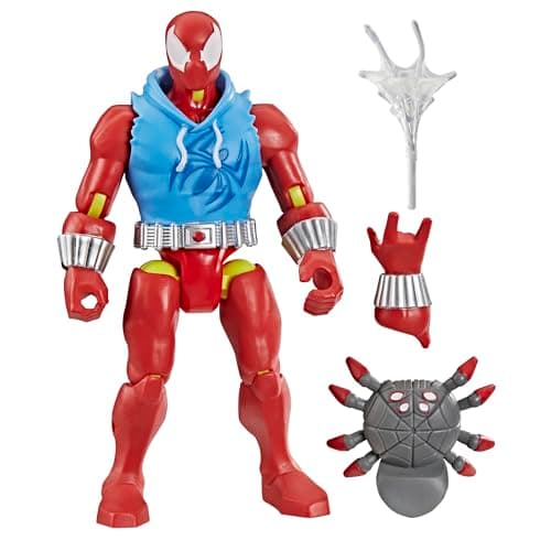 Image of MixMashers Marvel Scarlet Spider Custom Spider-Man Mix-And-Match Action Figure & Accessories, 12-cm-scale (5 inch) Super Hero Toys for Children Ages 4+, Red