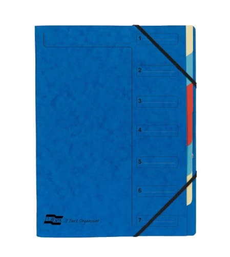 Image of Exacompta Europa 7-Part Organiser 400gsm Pressboard A4 Blue