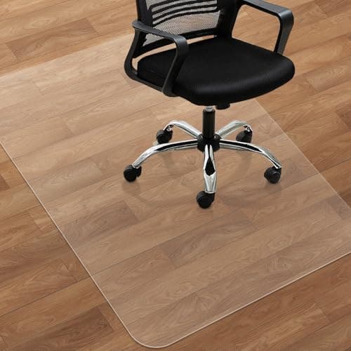Image of SHAREWIN Office Chair Mat for Hard Wood Floors, 120x75 cm Heavy Duty Anti-Slip Hardwood Floor Protector Rug, Easy Clean