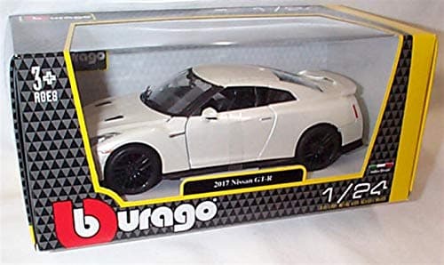 Image of Burago NI'SS'AN GT-R 2017 White car 1:24 scale diecast model