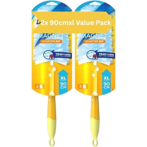 Image of PURELIXIR Flash Dust Magnet XL (Handle Extendable to 90cm), Duster Starter Kit (Includes: 1 x Handle and 2 x Refills), 2Pk