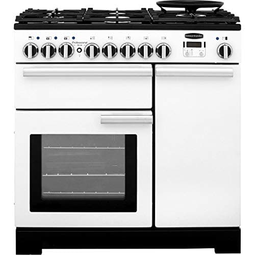Image of Rangemaster PDL90DFFWH/C Freestanding A Rated Dual Fuel Range Cooker -White