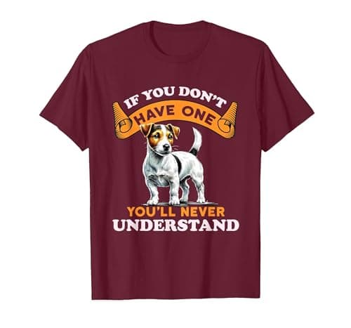 Image of If You Don't Have You'll Never Understand Jack Russell Retro T-Shirt, Men, Burgundy, X-Large