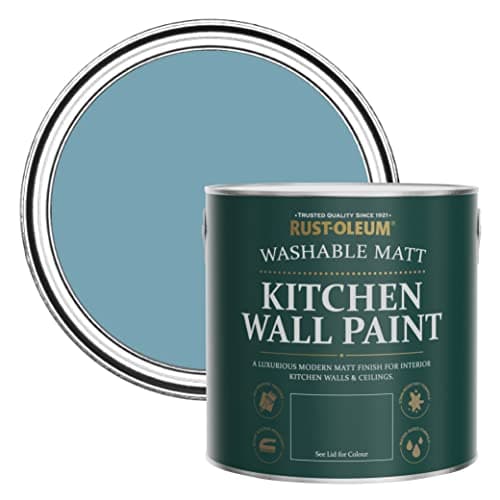 Image of Rust-Oleum Blue Washable Kitchen Wall Paint in Matt Finish - Belgrave 2.5L