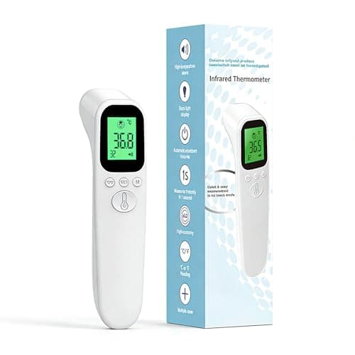 Image of Forehead Thermometer for Adults & Kids, Non Contact Digital Infrared Thermometer for Kids, Thermometers with Instant Reading, Fever Alarm, Memory Recall, °C/℉ (Battery not included)