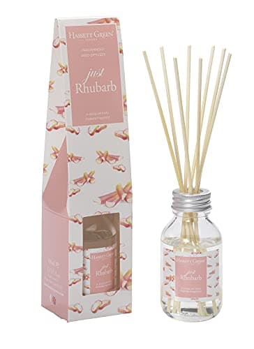 Image of Hassett Green London - Just Rhubarb Fragrance Oil Reed Diffuser 100ml - Long Lasting Home Indoor Fragrance with 8 Rattan Reeds