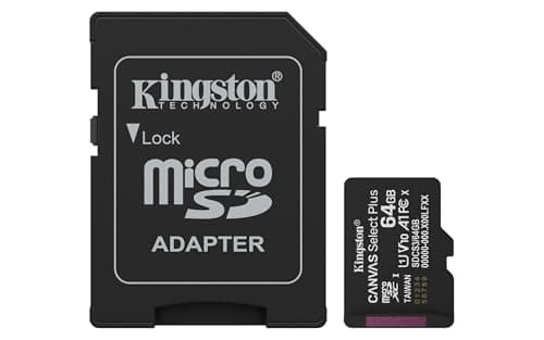 Image of Kingston Canvas Select Plus microSD Memory Card 64GB microSDXC Gen3 100MB/s A1 Card + Adapter - SDCS3/64GB