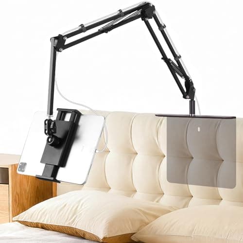 Image of VexNook Tablet Holder for Bed with Heavy Base, Fits 4-15" Devices, Adjustable Kindle and iPad Holder for Reading in Bed, Stable Long Arm Tablet Stand for Sofa & Table（NB-35D PLUS）