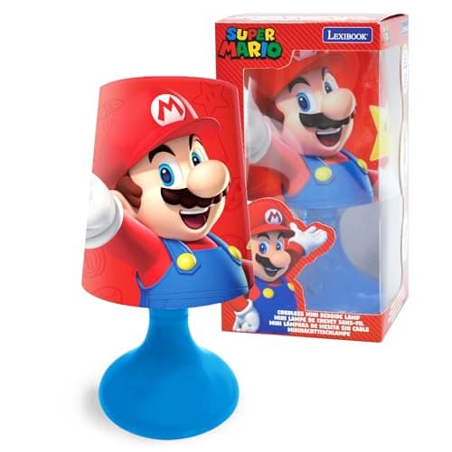 Image of LEXIBOOK Cordless Mini Bedside Lamp and Nightlight Nintendo - Red - MLT10NI