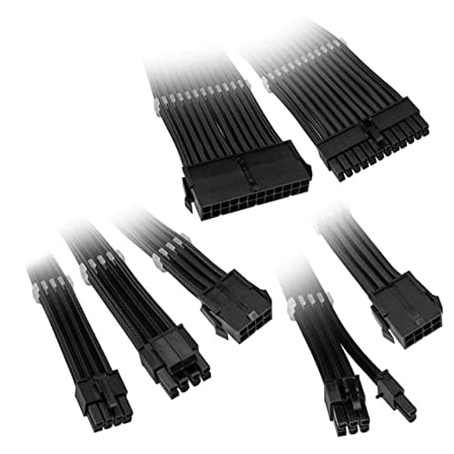 Image of Kolink Core Adept Braided Cable Extension Kit - Jet Black