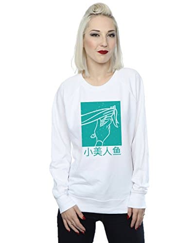Image of Disney Princess Women's Ariel The Little Mermaid Hair Stroke Sweatshirt White Small