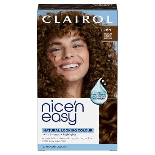 Image of Clairol Nice'n Easy Crème, Natural Looking Oil Infused Permanent Hair Dye, 5G Medium Golden Brown