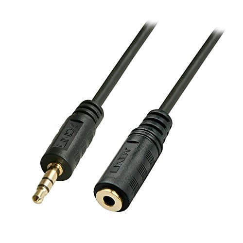 Image of Lindy 0.25m Premium Audio 3.5mm Jack Extension Cable, Black