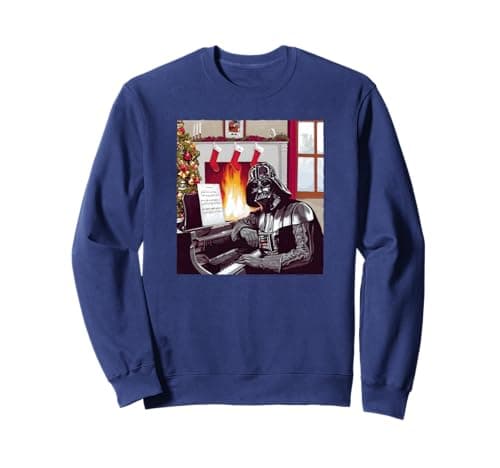 Image of Star Wars Christmas Darth Vader Piano Player Sweatshirt
