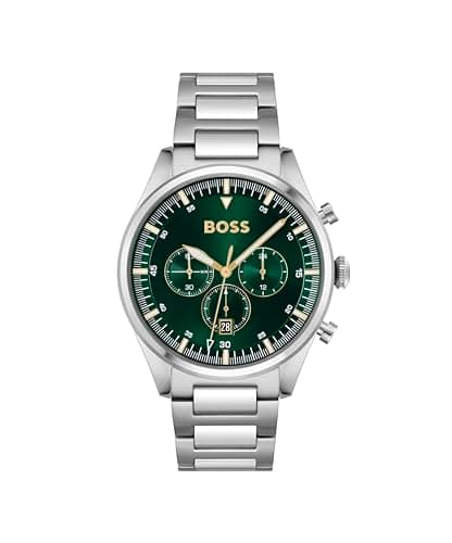 Image of BOSS Chronograph Quartz Watch for Men Pioneer Collection with Silver Stainless Steel Bracelet - 1513868