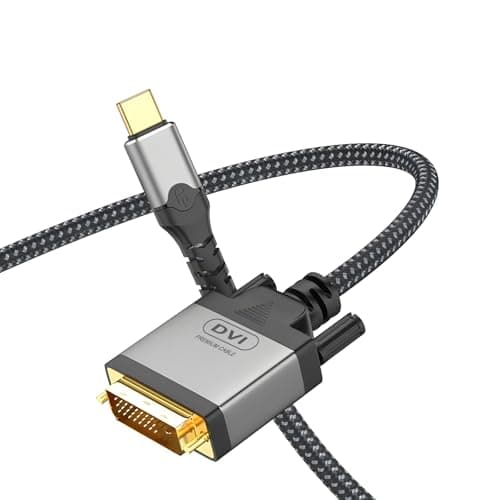 Image of USB-C to DVI Cable - 4K@30Hz Thunderbolt to DVI Cable,USB Type-C to DVI Female, Support 2017-2020 MacBook Pro, Surface Book 2, Dell XPS 13, Galaxy S10 (Weaving - 1.8M)