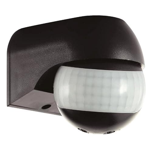 Image of PIR Sensor Motion Activated 180 Degree Presence Detector Outdoor Weatherproof Sensor with Adjustable Timer & LUX Control IP44 Rated - Black
