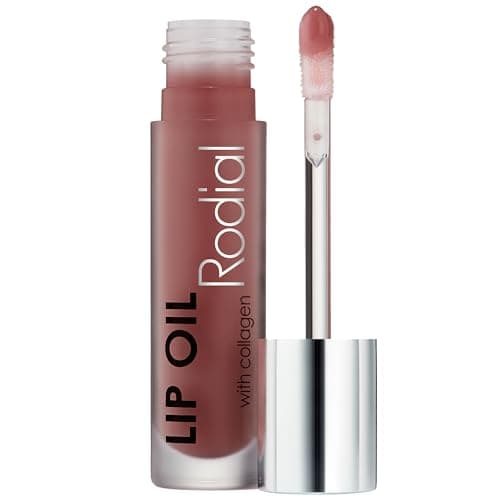 Image of Rodial Lip Oil with Plumping Collagen 4ml – Hydrating Vegan Lip Oil for Fuller, Smoother Lips, Nourishing Lip Care with Cherry, Jojoba & Macadamia Oils, English Rose Gloss Finish