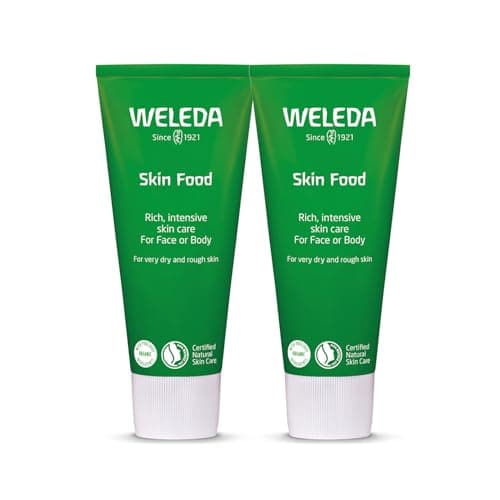 Image of Weleda Skin Food Twin Pack, Dry Skin Moisturiser, Moisturising Cream & Primer, Face & Body, For Men & Women, Multiple Uses, Certified Natural, 2 x 75ml