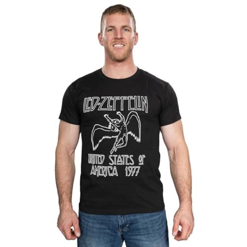 Image of Led Zeppelin 1977 American Tour Black men T-shirt Tee [Apparel]