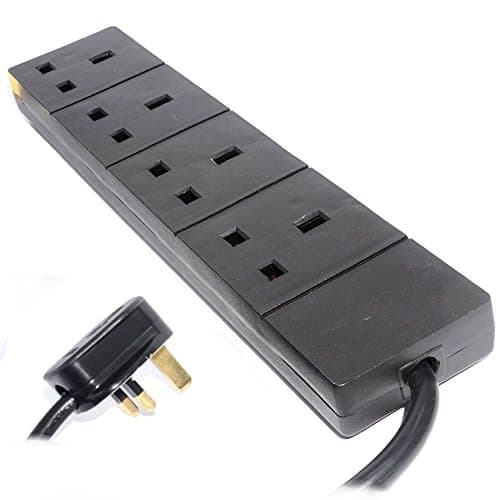 Image of PRO ELEC PELB1521 4 Gang Extension Lead 2m, Black
