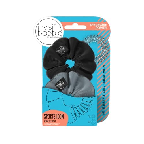 Image of invisibobble Sprunchie Spiral Hair Ring,2 Pack, Been There, Run That,Athleisure Duo,Scrunchie Stylish Bracelet, Power Elastic Grip Coil Accessories for Women,Gentle for Girls Teens and Thick Hair