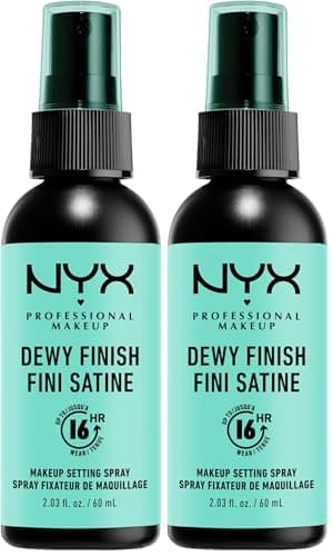 Image of NYX Professional Makeup Setting Spray, Long Lasting Formula, Fixing, Lightweight, Vegan Formula, Dewy Finish, 60 ml (Pack of 2)