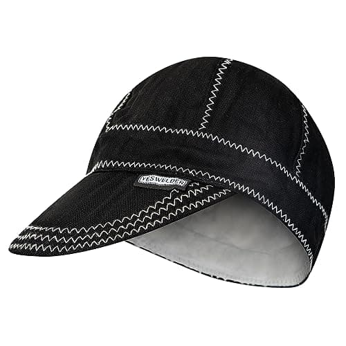 Image of YESWELDER Black Reversible Welding Cap, 8, Durable, Protective Welders Cap, Black, 8