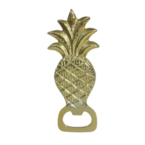 Image of Fenzo Pineapple Beer Bottle Opener, Vintage Antique Finish, Valentines Fathers Day Birthday Gifts for Men, Home Bar Accessories, Novelty Metal Funny Bottle Cap Opener Gold
