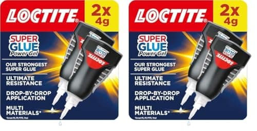 Image of Loctite Super Glue Power Gel, Flexible Super Glue Gel, Superglue with Non-Drip Formula for Vertical Applications, Clear Glue with Precise Nozzle, 2x4g (Pack of 2)