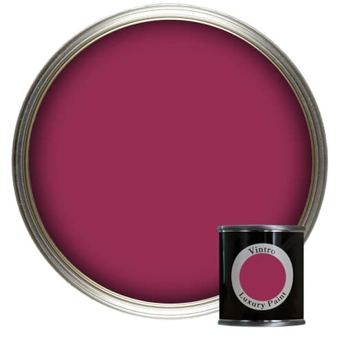 Image of Vintro Matt Emulsion Paint Tester Pot Colour Sample 125ml (Magenta - Rosy Raven)