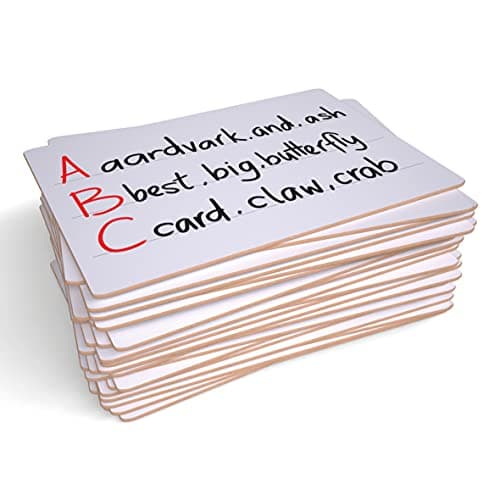 Image of Show-me A4 Lined MDF Whiteboard – Pack of 30 Double-Sided Drywipe Board for Classroom & Home Use