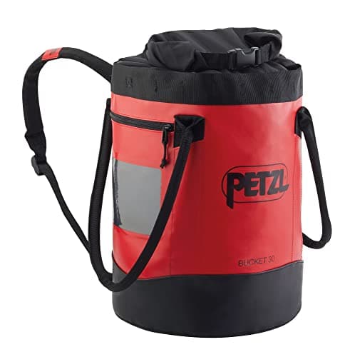 Image of PETZL, Bucket 30, Self -Supporting Holder Bag, Red, 30 Liters, Unisex-Adult