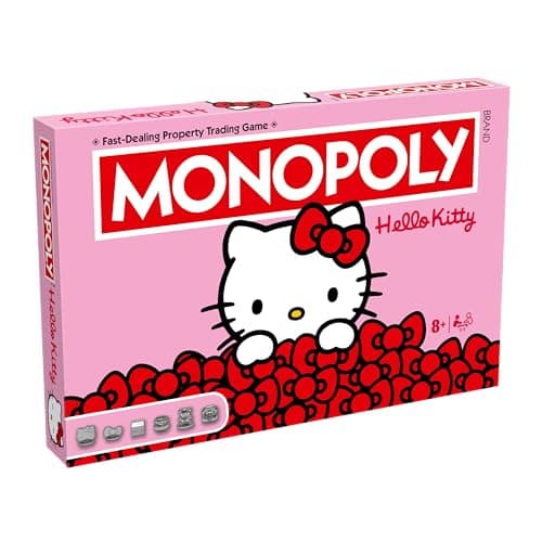 Image of Winning Moves Hello Kitty Monopoly Board Game optimal for 2–6 players and makes a great gift for fans aged 8 and up