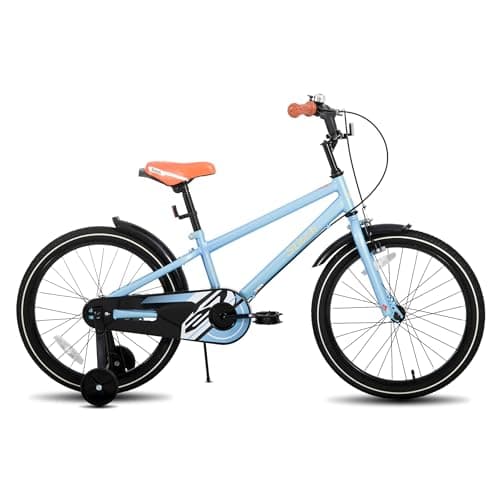 Image of STITCH 18 inch kids bike for 5-8 year old girls & boys, 18 inch kids bike with Stabilisers&kickstand, blue