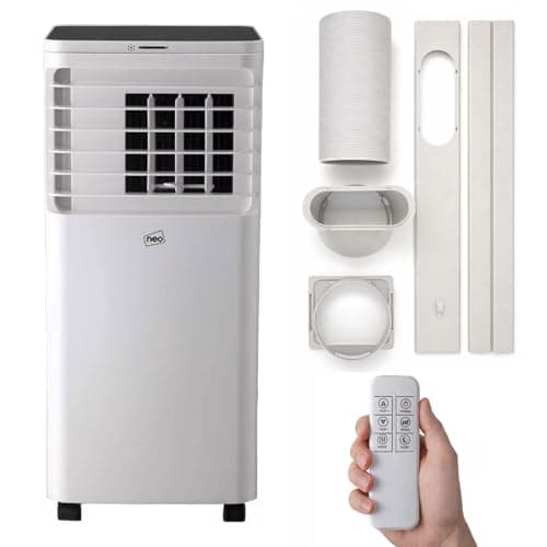 Image of Neo 4-in-1 Portable Air Conditioner Cooling, Fan Dehumidifier Ventilation Remote Control 24H Timer Dual Window Kit Included Powerful Compact AC Unit for Home & Office (7000 BTU)